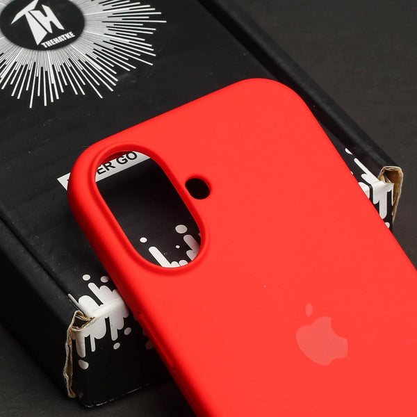 Red Original Silicone case for Apple iphone 16 Plus - The Hatke