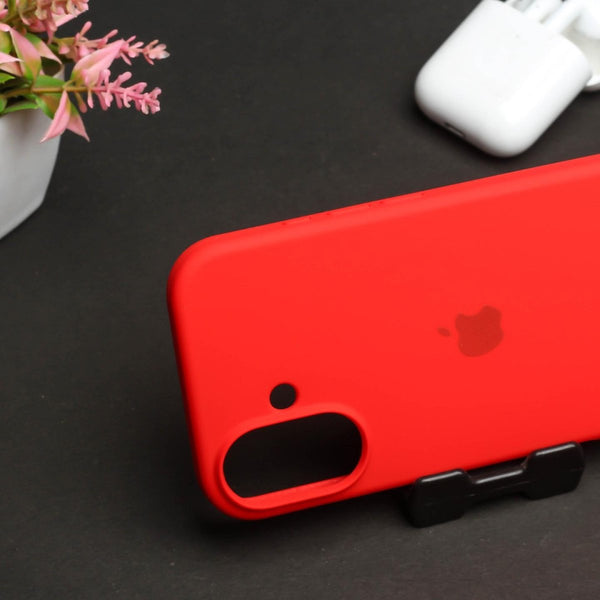 Red Original Silicone case for Apple iphone 16 Plus - The Hatke
