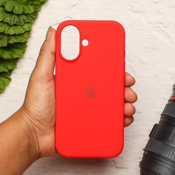 Red Original Silicone case for Apple iphone 16 Plus - The Hatke