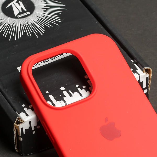 Red Original Silicone case for Apple iphone 16 pro - The Hatke