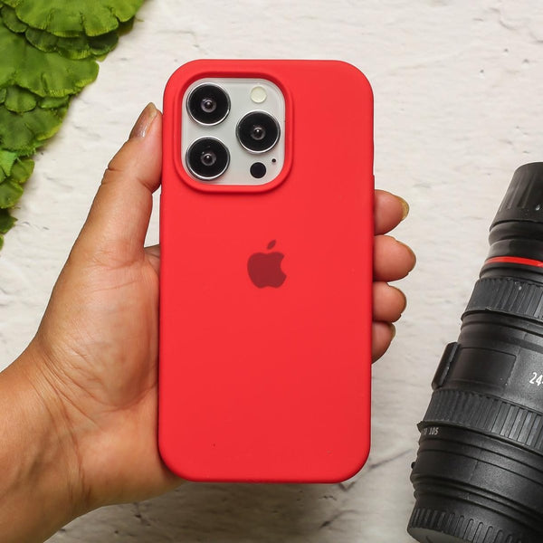 Red Original Silicone case for Apple iphone 16 pro - The Hatke
