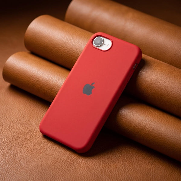 Red Original Silicone case for Apple iphone 16e - The Hatke