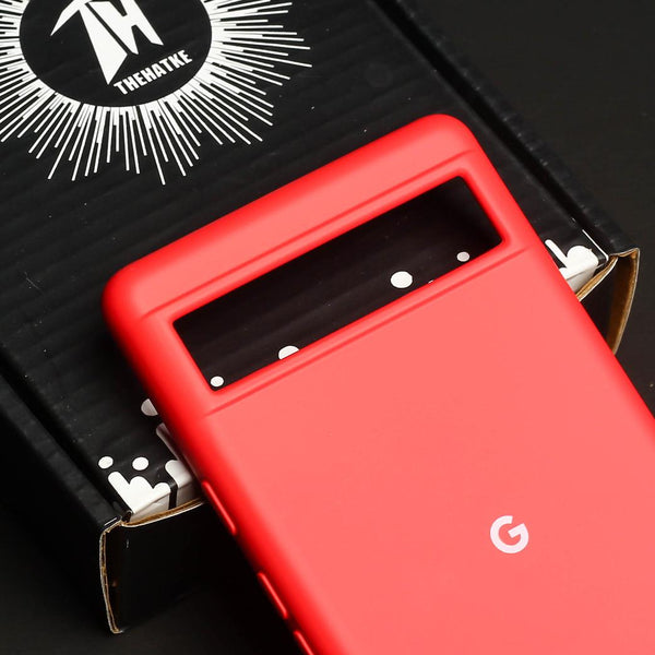 Red Original Silicone case for Google Pixel 6A - The Hatke