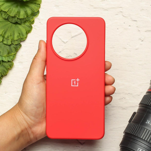 Red Original Silicone case for Oneplus 11 - The Hatke