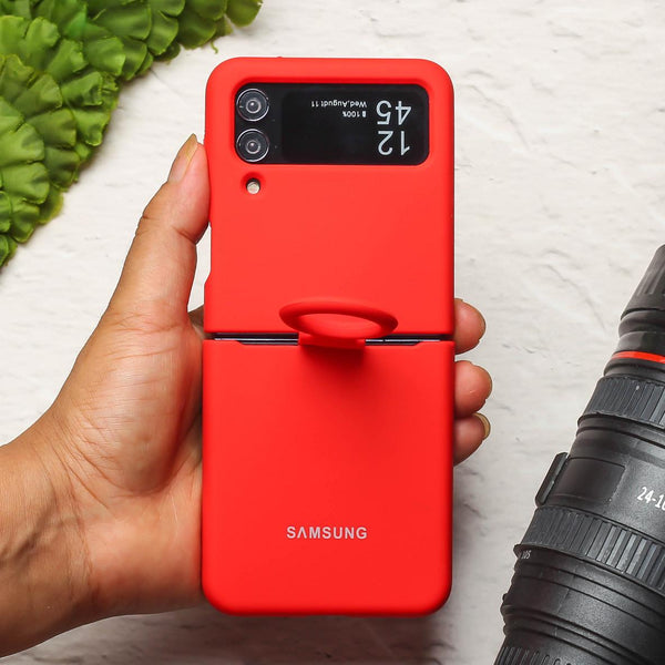 Red Original Silicone case for Samsung Galaxy Z FLIP 3 - The Hatke
