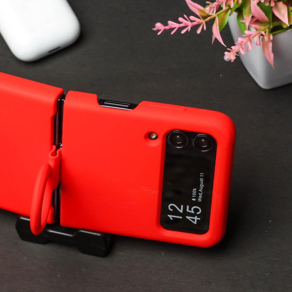 Red Original Silicone case for Samsung Galaxy Z FLIP 4 - The Hatke