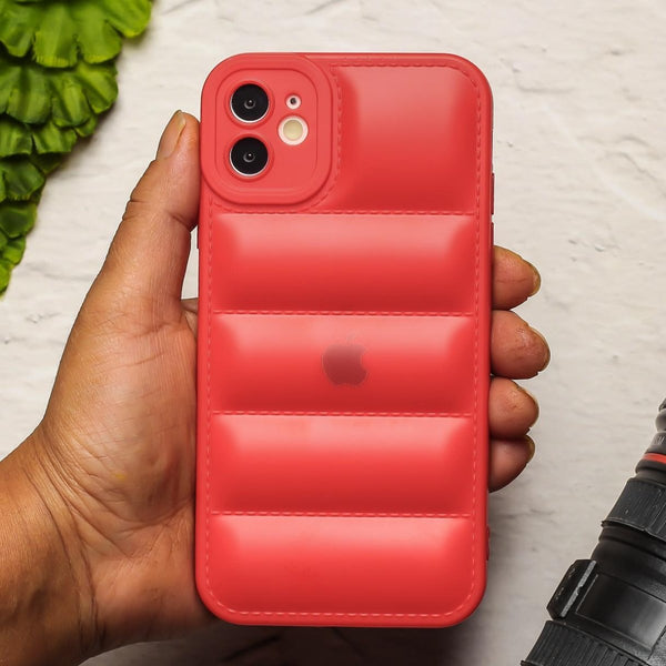 Red Puffon silicone case for Apple iPhone 11 - The Hatke