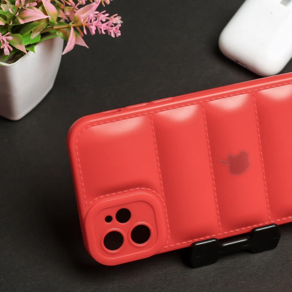 Red Puffon silicone case for Apple iPhone 11 - The Hatke