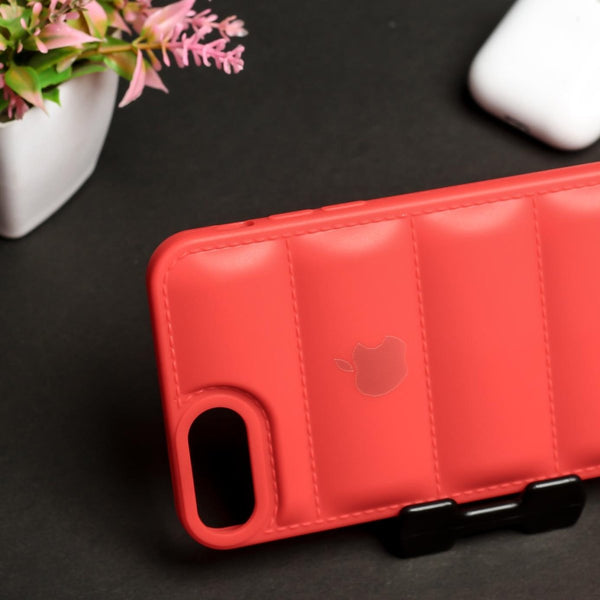 Red Puffon silicone case for Apple iPhone 8 Plus - The Hatke