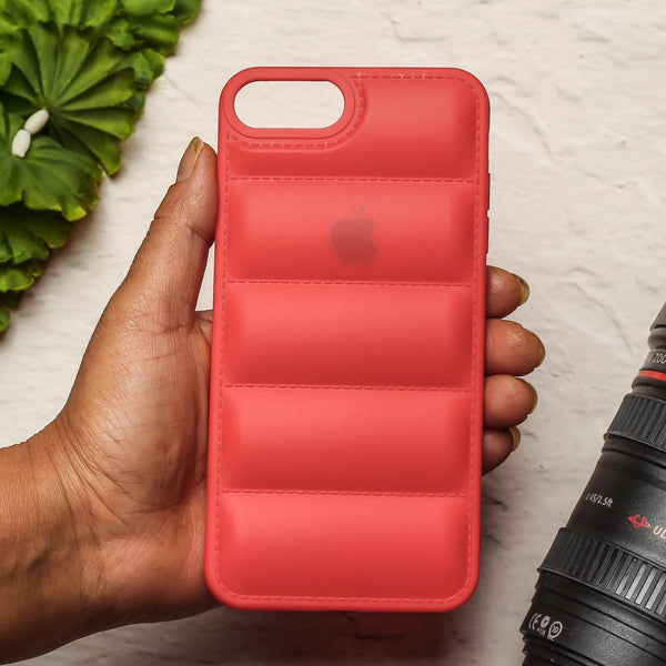 Red Puffon silicone case for Apple iPhone 8 Plus - The Hatke