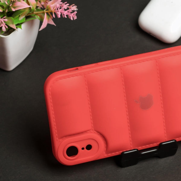 Red Puffon silicone case for Apple iPhone Xr - The Hatke