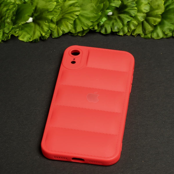 Red Puffon silicone case for Apple iPhone Xr - The Hatke
