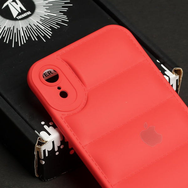 Red Puffon silicone case for Apple iPhone Xr - The Hatke