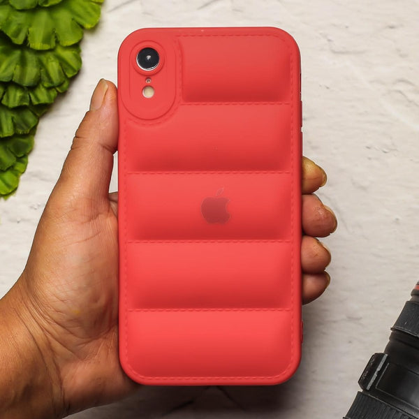 Red Puffon silicone case for Apple iPhone Xr - The Hatke
