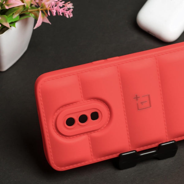 Red Puffon silicone case for Oneplus 6t - The Hatke