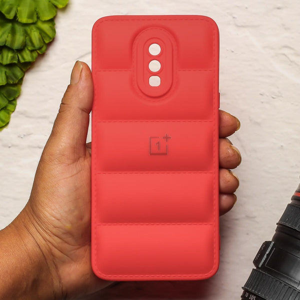 Red Puffon silicone case for Oneplus 7 - The Hatke