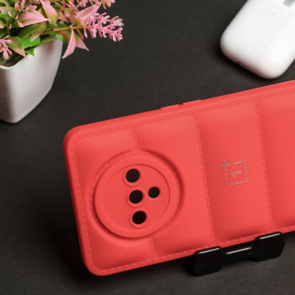 Red Puffon silicone case for Oneplus 7t - The Hatke