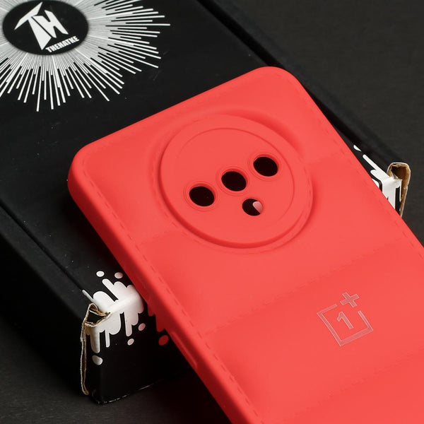 Red Puffon silicone case for Oneplus 7t - The Hatke