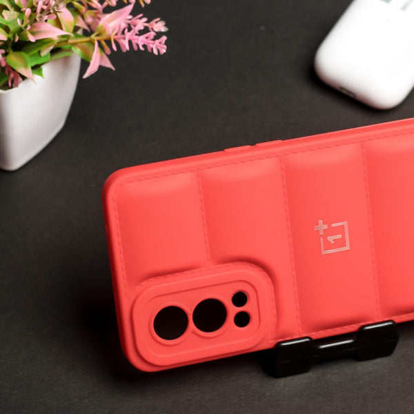 Red Puffon silicone case for Oneplus Nord 2 - The Hatke