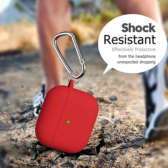 Red Silicone Case For Apple Airpods 4 - The Hatke