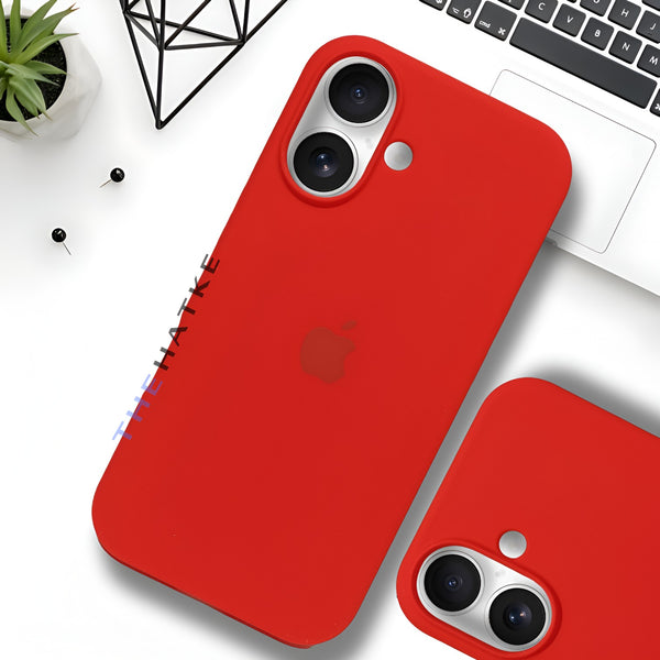 Red Original Silicone case for Apple iphone 16 Plus