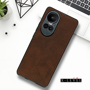 X-LEVEL Dark Brown Leather Case for Oppo Reno 10 Pro