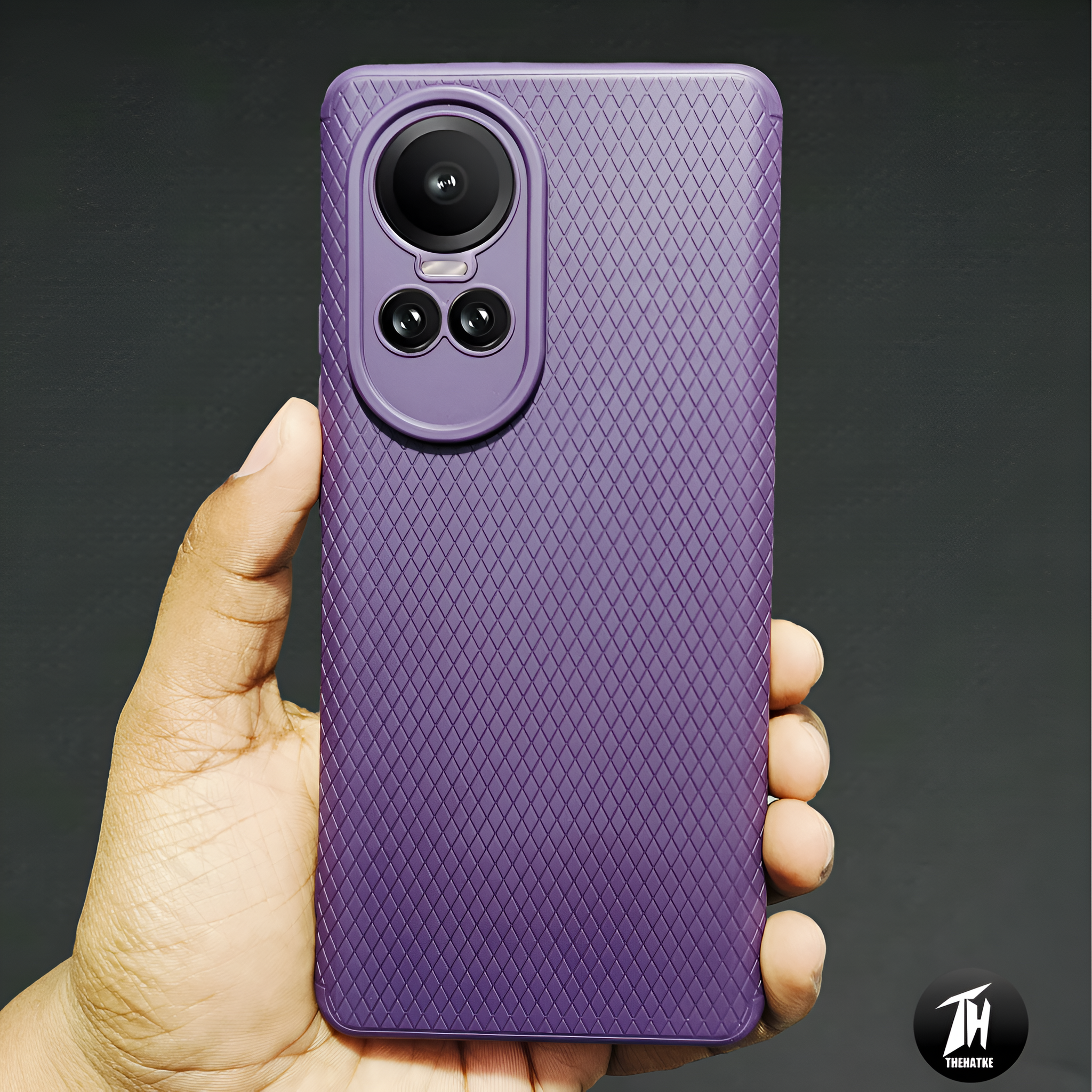 Deep Purple Line Wave Silicone Case for Oppo Reno 10