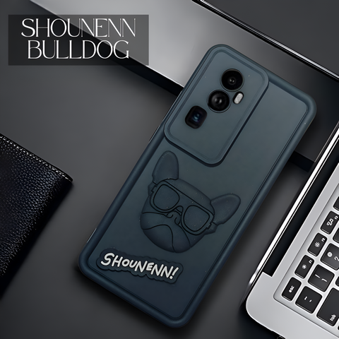 Black SHOUNENN BULLDOG Silicone case for Oppo Reno 10 Pro Plus