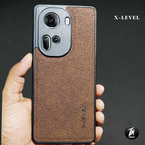 X-LEVEL Dark Brown Leather Case for Oppo Reno 11