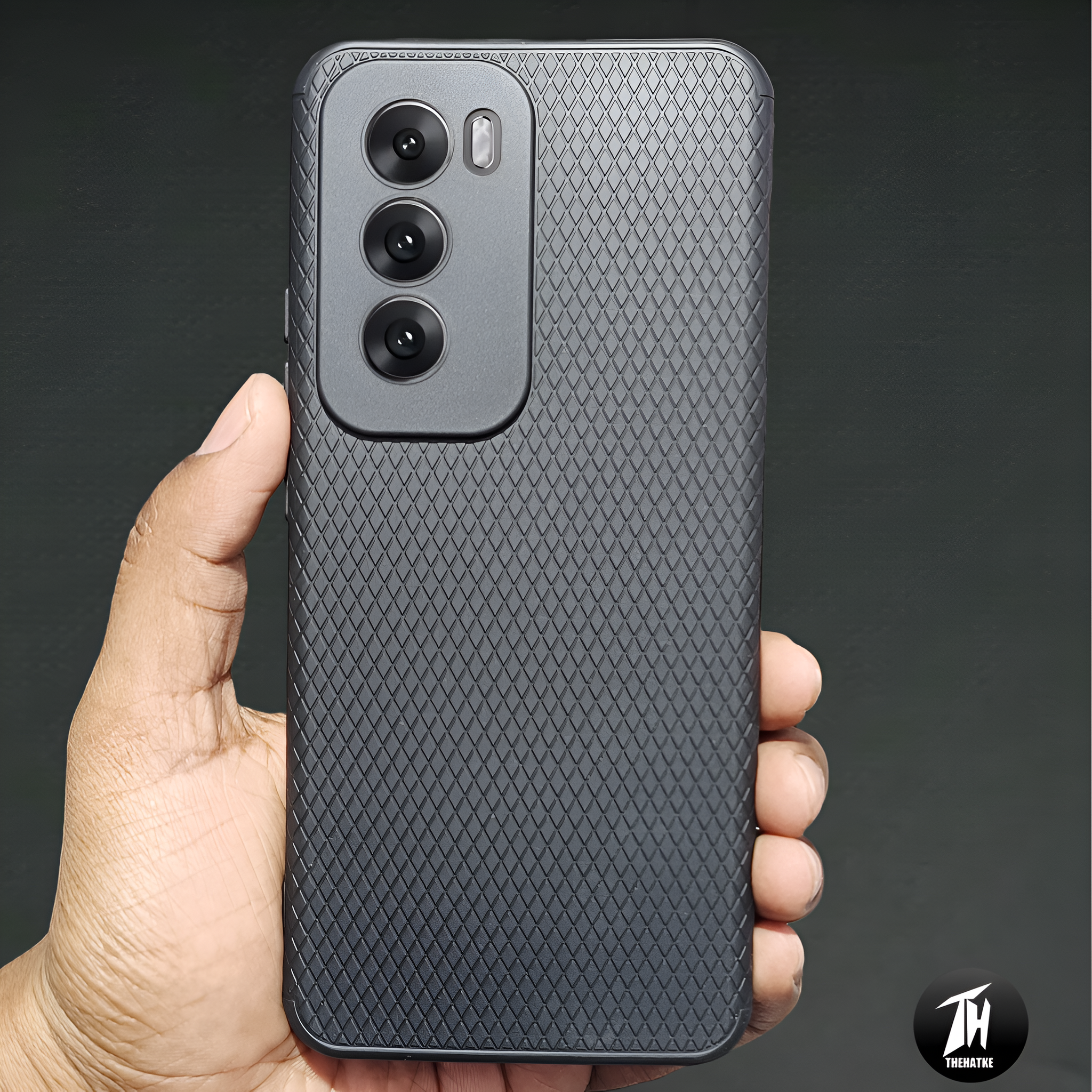 Black Line Wave Silicone Case for Oppo Reno 12 Pro