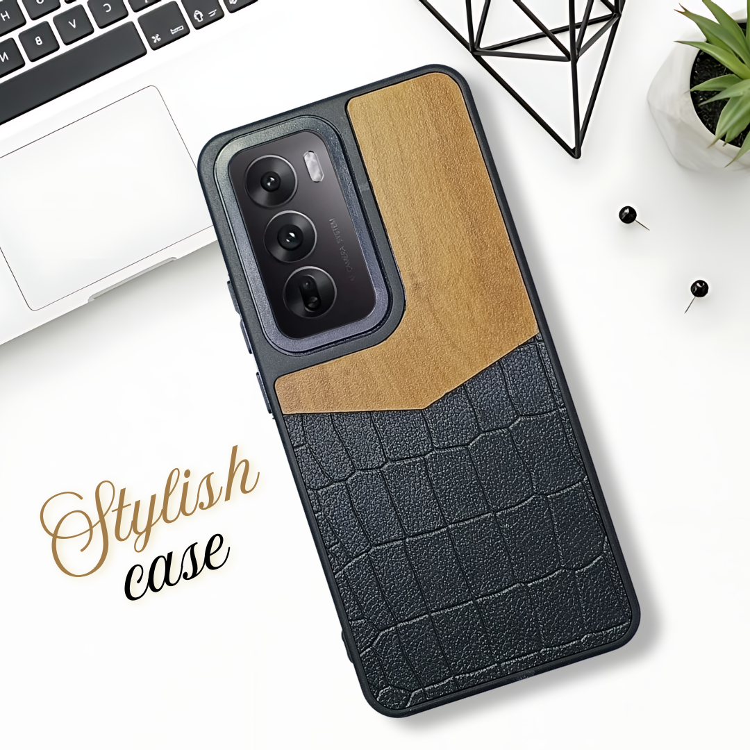 WoodTouch Brown Case for Oppo Reno 12 Pro