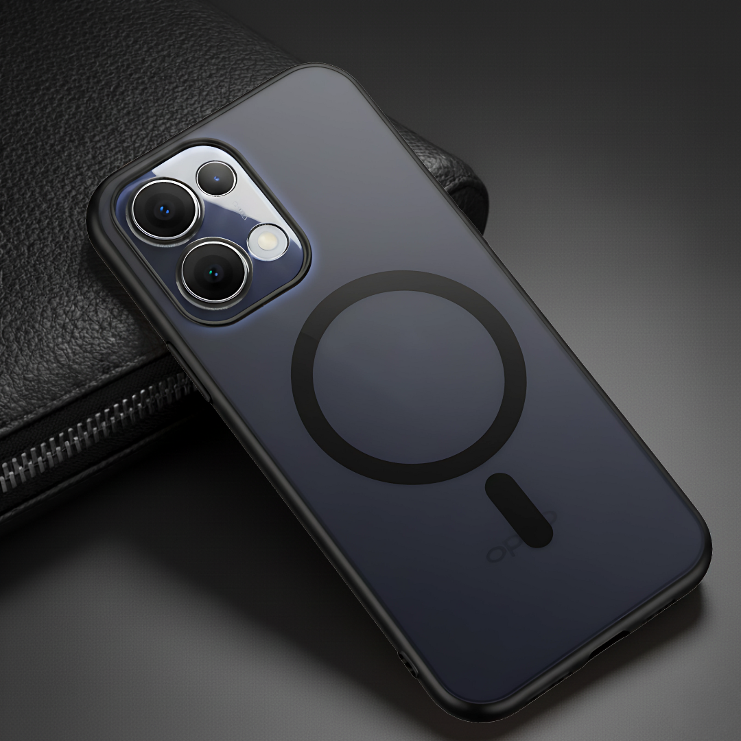 Black Shine Magsafe Transparent Case for Oppo Reno 13