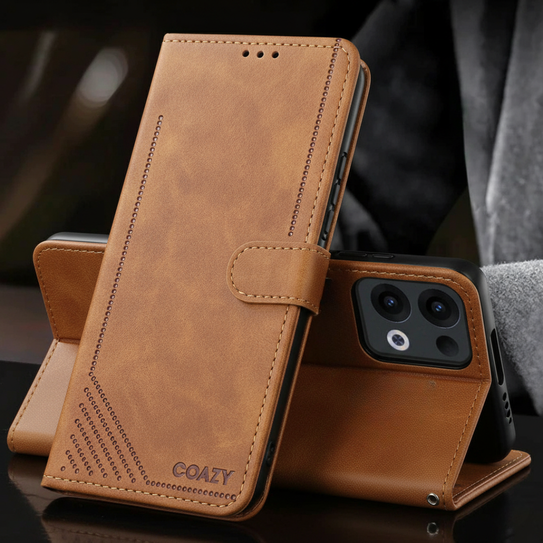 Velvet Brown Flip Leather Case for Oppo Reno 13