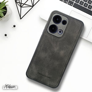 Black Classic Leather Case for Oppo Reno 13