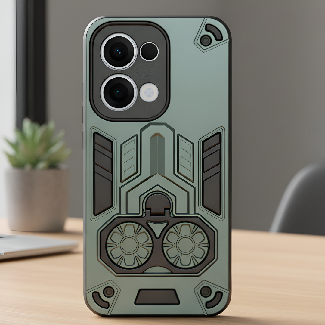 Green Cycle Armor Silicone Case for Oppo Reno 13