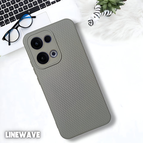Grey Line Wave Silicone Case for Oppo Reno 13