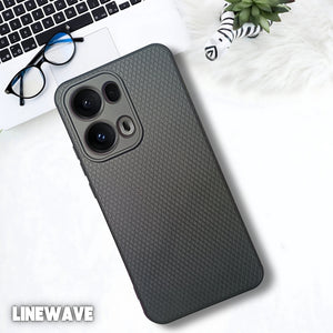 Black Line Wave Silicone Case for Oppo Reno 13 Pro