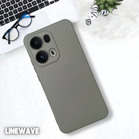 Grey Line Wave Silicone Case for Oppo Reno 13 Pro