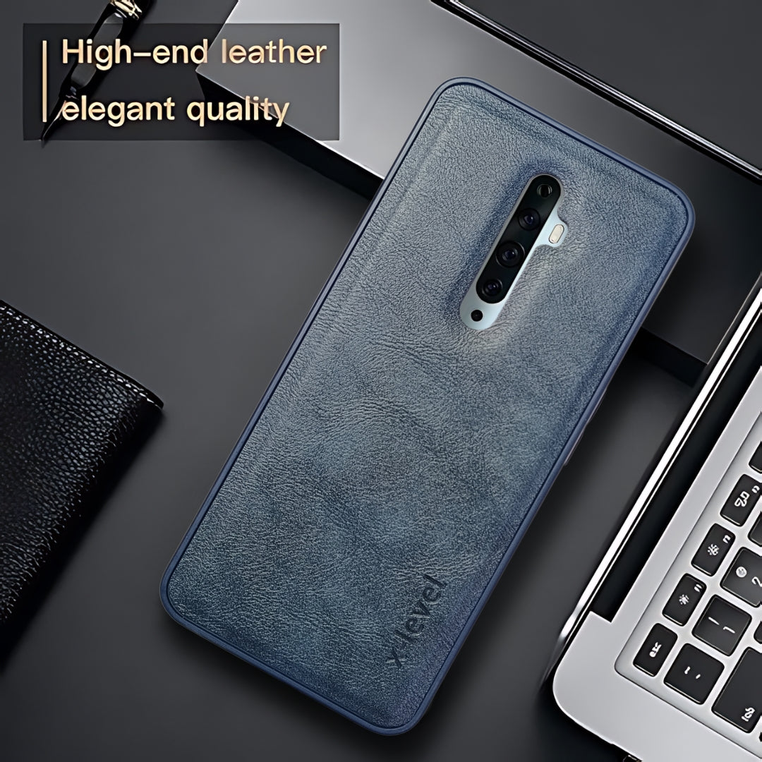 X-LEVEL Blue Leather Case for Oppo Reno 2F