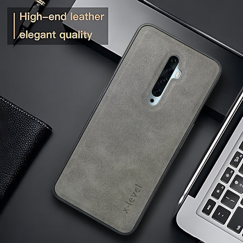X-LEVEL Grey Leather Case for Oppo Reno 2F