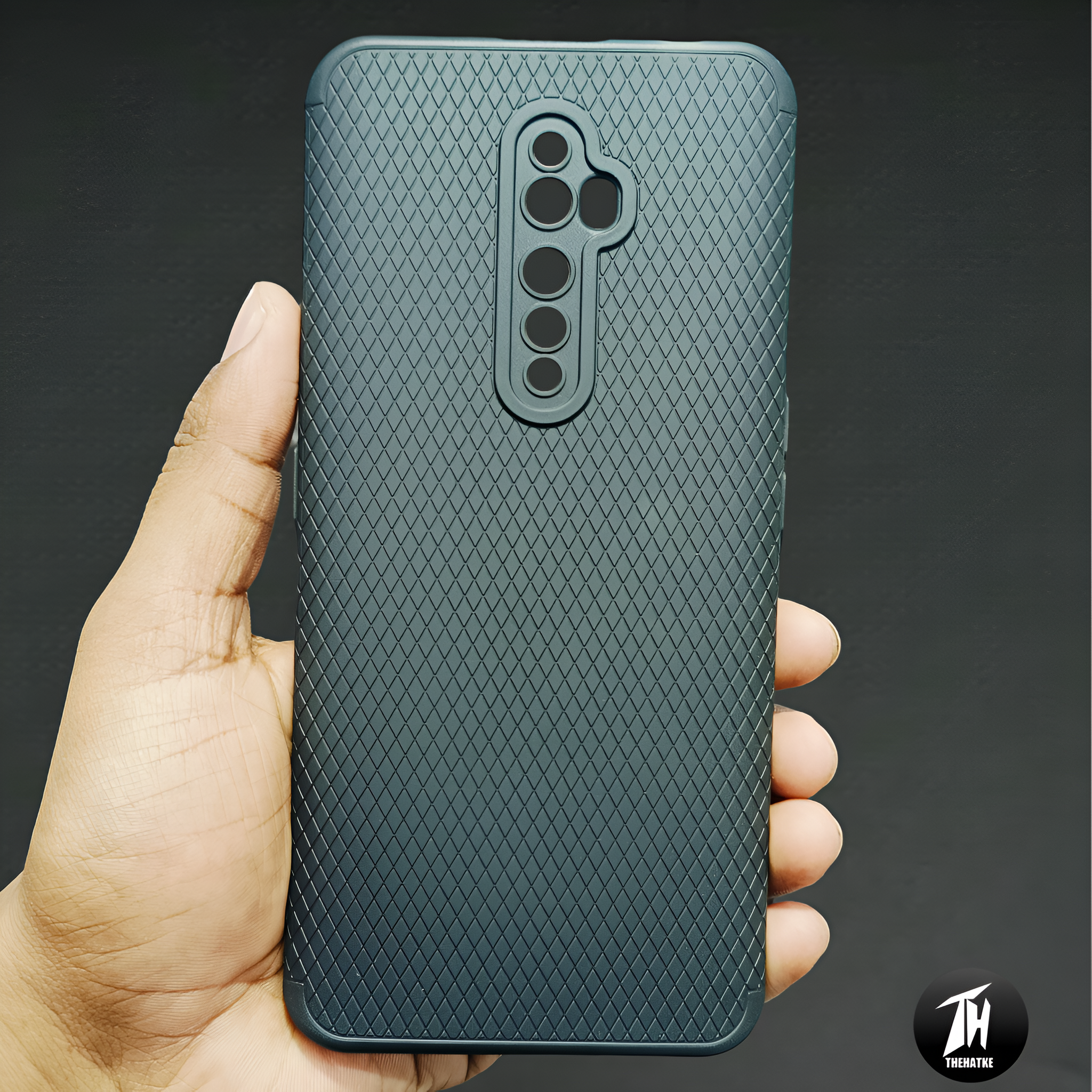 Black Line Wave Silicone Case for Oppo Reno 2F