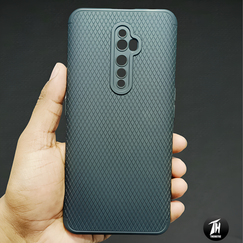 Black Line Wave Silicone Case for Oppo Reno 2F