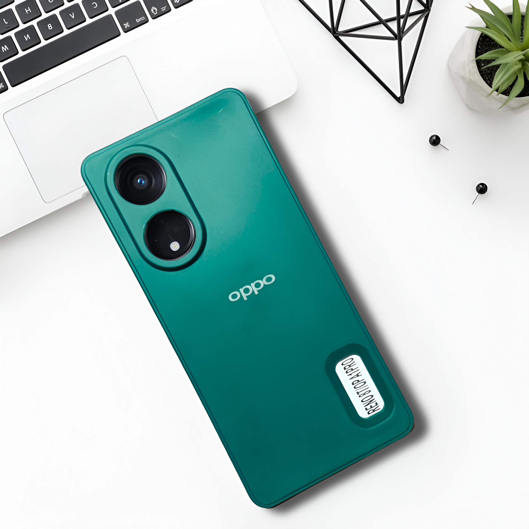 Dark Green Logo Cut Candy Silicone Case for Oppo Reno 8T