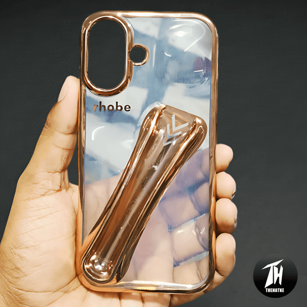 Rhobe Golden Silicone Case for Apple Iphone 16 Plus - The Hatke