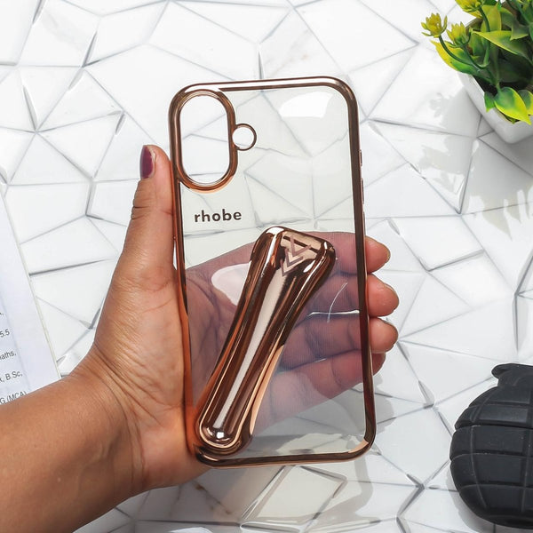 Rhobe Golden Silicone Case for Apple Iphone 16 Plus - The Hatke