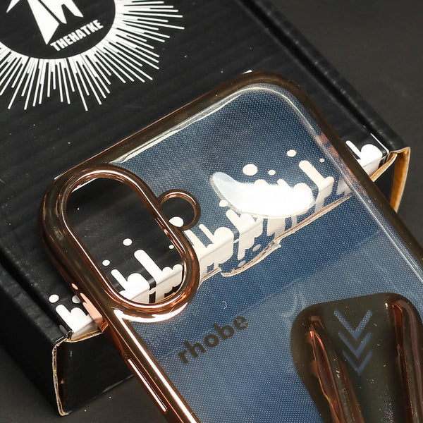 Rhobe Golden Silicone Case for Apple Iphone 16 Plus - The Hatke