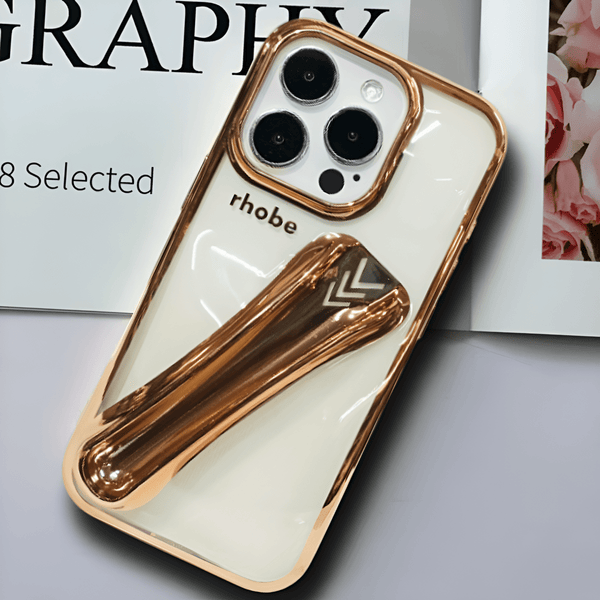 Rhobe Golden Silicone Case for Apple Iphone 16 Pro Max - The Hatke