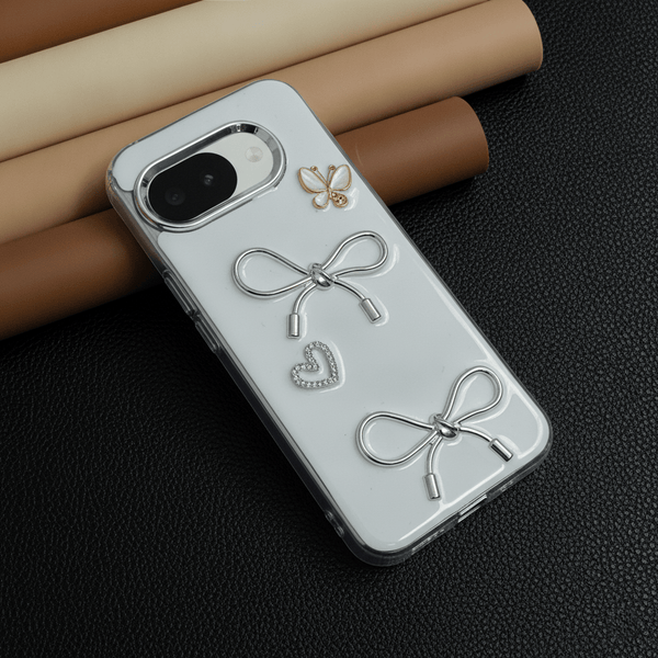 Ribbon Butterfly Silicone Hard Case for Google Pixel 9a - The Hatke