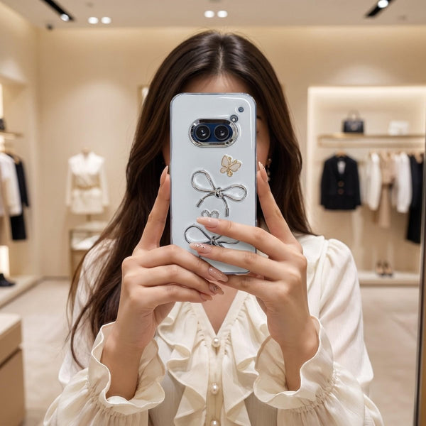 Ribbon Butterfly Silicone Hard Case for Nothing Phone 2A - The Hatke