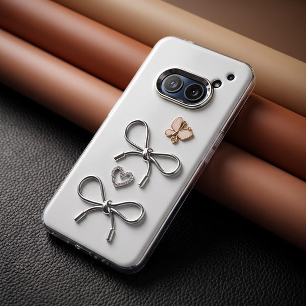 Ribbon Butterfly Silicone Hard Case for Nothing Phone 2A - The Hatke